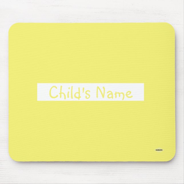 Maus-Pad mit Kindername Yellow HAMbWG Mousepad (Vorne)