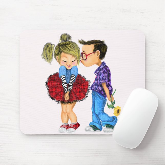 Maus-Pad mit romantischer Couple-Liebe - Kiss Mousepad (Mit Mouse)