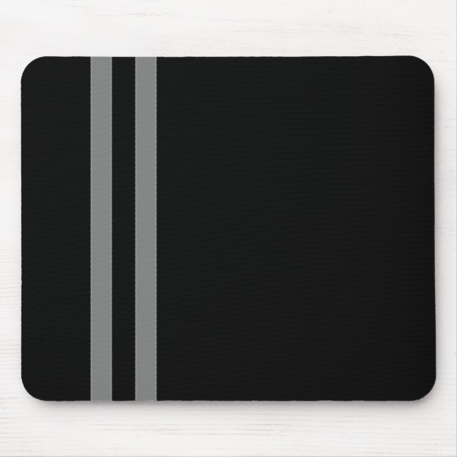 Maus-Pad mit schwarzem und doppelgrauem Streifen Mousepad (Vorne)
