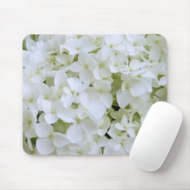 Maus Pad - White Hydrangeas Mousepad (Mit Mouse)