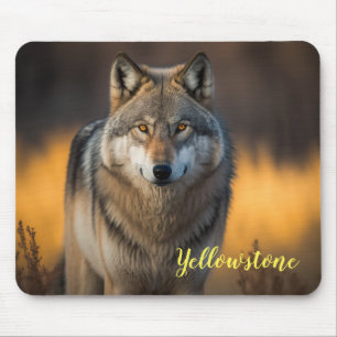 Maus Pad-Yellowstone Wolf Mousepad