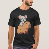 Maus reitet auf Capybara Süße Maus-Grafik für Kind