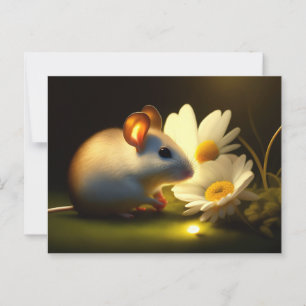 Maus riecht Daisies Postkarte
