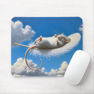 Maus schwebt auf einer Feder Mousepad