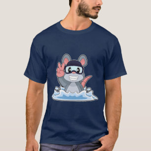 Maus Schwimmen Schwimmbrille Sommer T-Shirt
