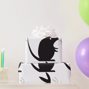 Maus Silhouette Minimalistisches Tier Geschenkpapier