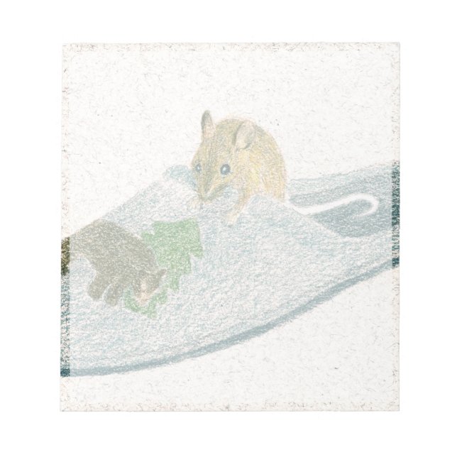 Maus Slipper Notizblock (Vorderseite)