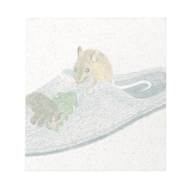 Maus Slipper Notizblock (Vorderseite)
