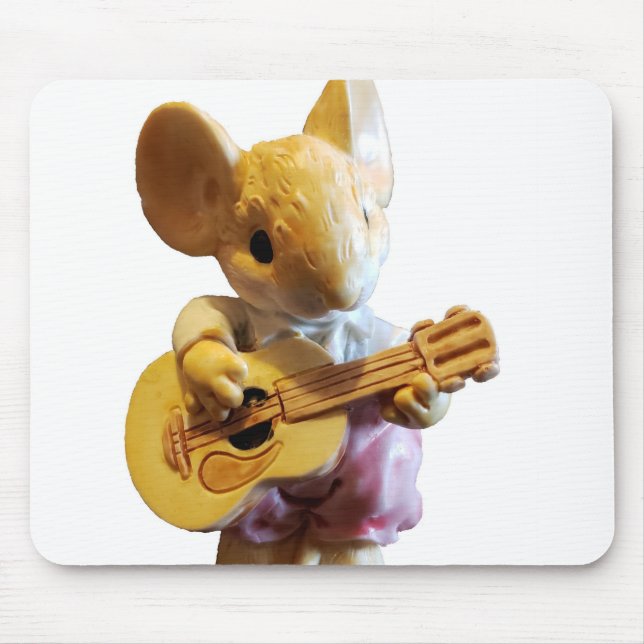Maus spielen Gitarre oder Ihr Bild Mousepad (Vorne)