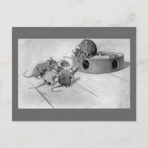 Maus sucht, um die Mausefalle zu deaktivieren Postkarte