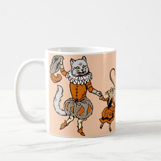 Maus tanzen mit Katze Kaffeetasse (Links)
