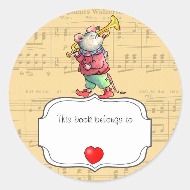 Maus-Trumpet Dieses Buch gehört dazu, Aufkleber zu (Vorderseite)