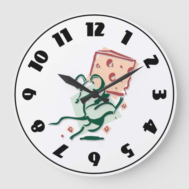 Maus über Käse Uhr (Vorderseite)