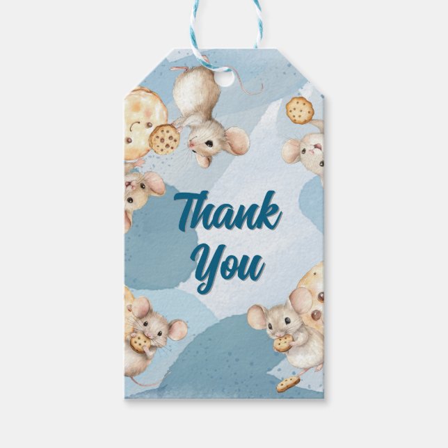 Maus und Cookie Gefallen Tag Geschenkanhänger (Vorderseite)