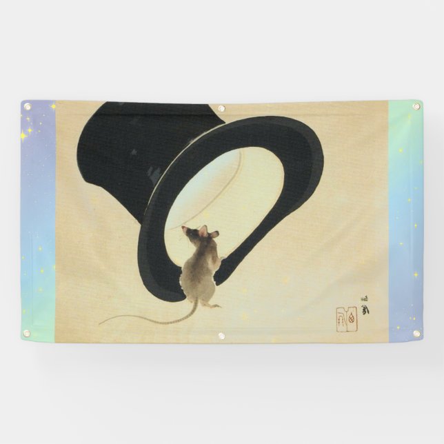 MAUS UND EIN TOP-HAT-BANNER MIT KRAFTSTOFFEN BANNER (Horizontal)