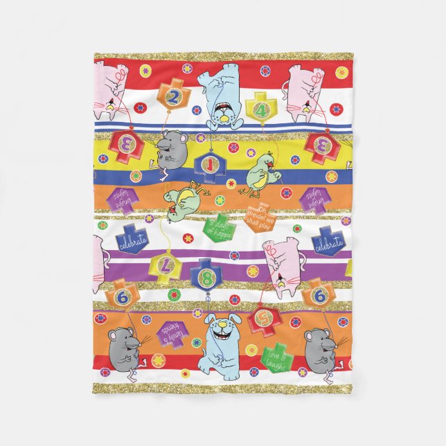 Maus und Freunde Hanukkah Fleece Blanket (Vorderseite)