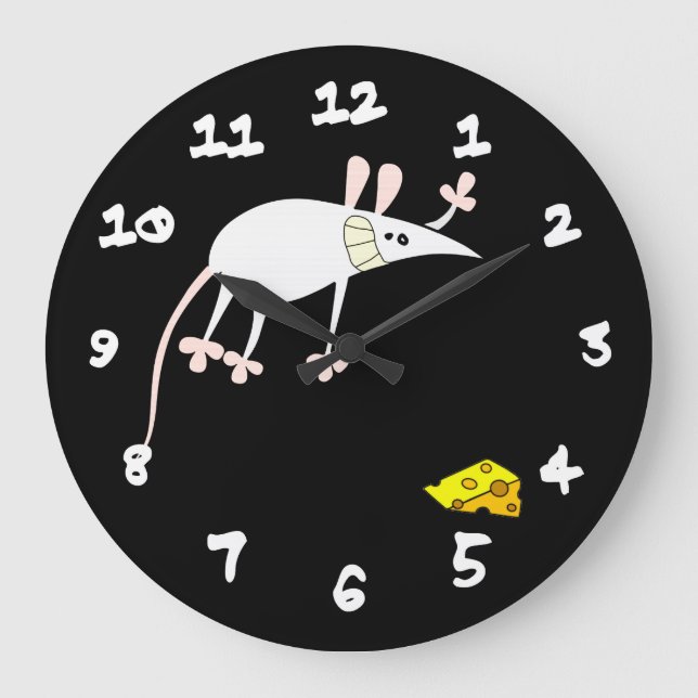 Maus und Käse Große Wanduhr (Vorderseite)
