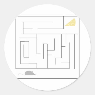 Maus und Käse Maze Runder Aufkleber