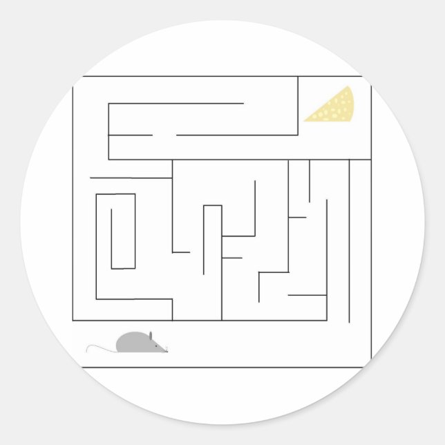 Maus und Käse Maze Runder Aufkleber (Vorderseite)
