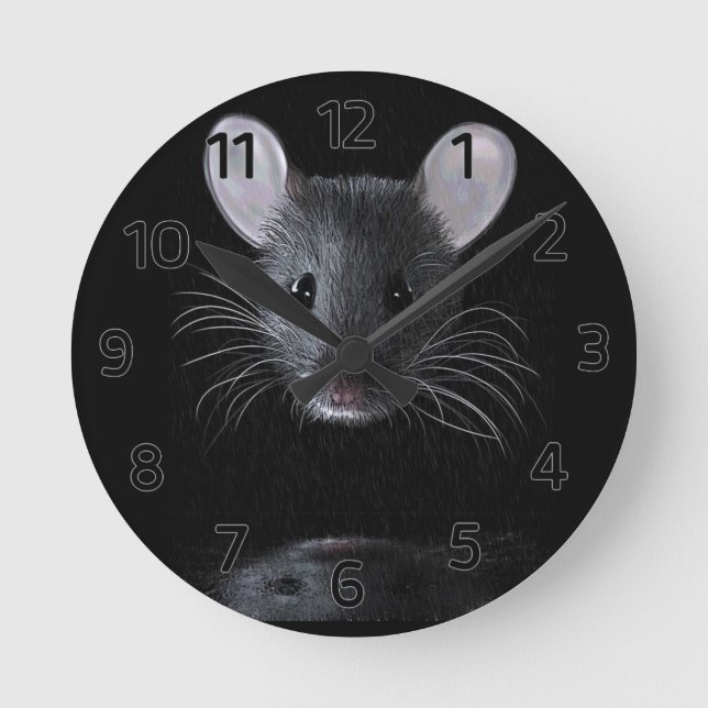 Maus- und Reflektorhalterung Runde Wanduhr (Vorderseite)