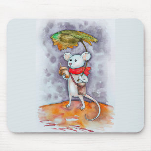 Maus und Regenschirm Mousepad