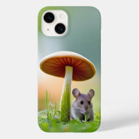 Maus unter einem Pilz