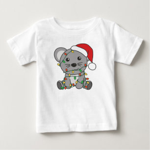 Maus Weihnachten Wintertiere Feiertagsmäuse Baby T-shirt