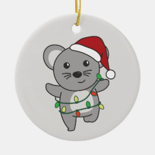 Maus Weihnachten Wintertiere Feiertagsmäuse Keramik Ornament