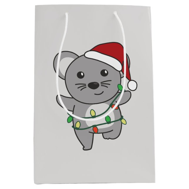 Maus Weihnachten Wintertiere Feiertagsmäuse Mittlere Geschenktüte (Vorderseite)