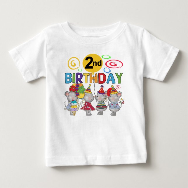 Mäuse 2. Geburtstag T - Shirt und Geschenke (Vorderseite)