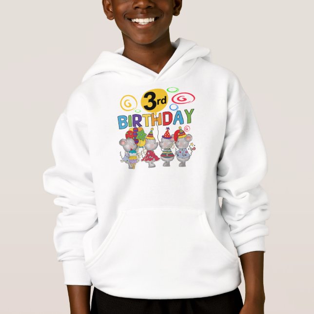 Mäuse 3. Geburtstag T - Shirt und Geschenke (Vorderseite)