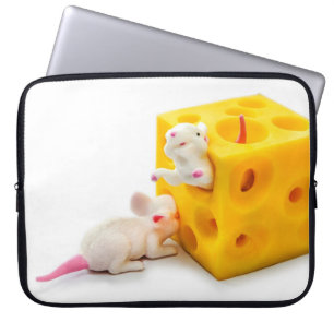 Mäuse auf Käse-lustiger Spielwaren-Laptop-Hülse Laptopschutzhülle