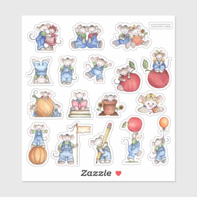 Mäuse Aufkleber (Blatt)