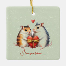 Mäuse Couple I Liebe You Forever Valentine Keramikornament