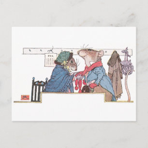 Mäuse, die sich für die Kälte einsammeln Postkarte