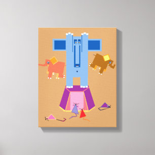 Mäuse-Elefanten Leinwanddruck