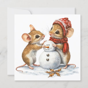 Mäuse Flat Christmas Card Feiertagskarte