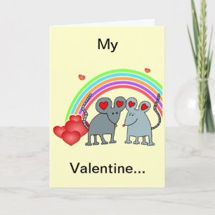 Mäuse in Liebe Valentine Feiertagskarte
