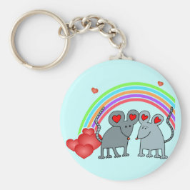 Mäuse in Liebe Valentine Schlüsselanhänger