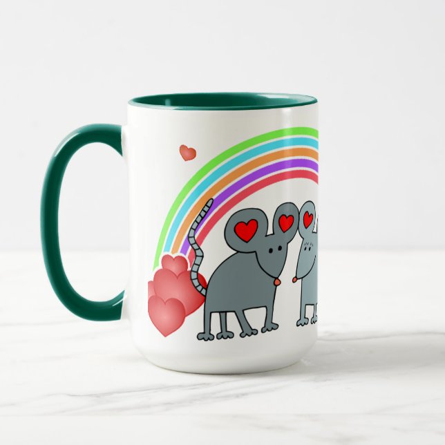 Mäuse in Liebe Valentine Tasse (Links)
