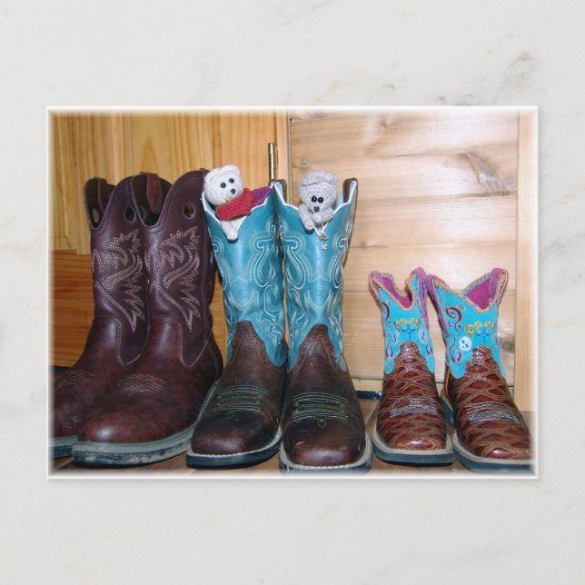 Mäuse in Stiefeln! Postkarte (Vorderseite)