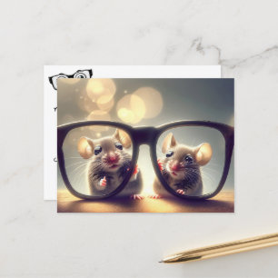 Mäuse mit Brille Augenarzt Postkarte