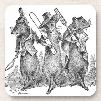 Mäuse mit Tafelsilber Getränkeuntersetzer