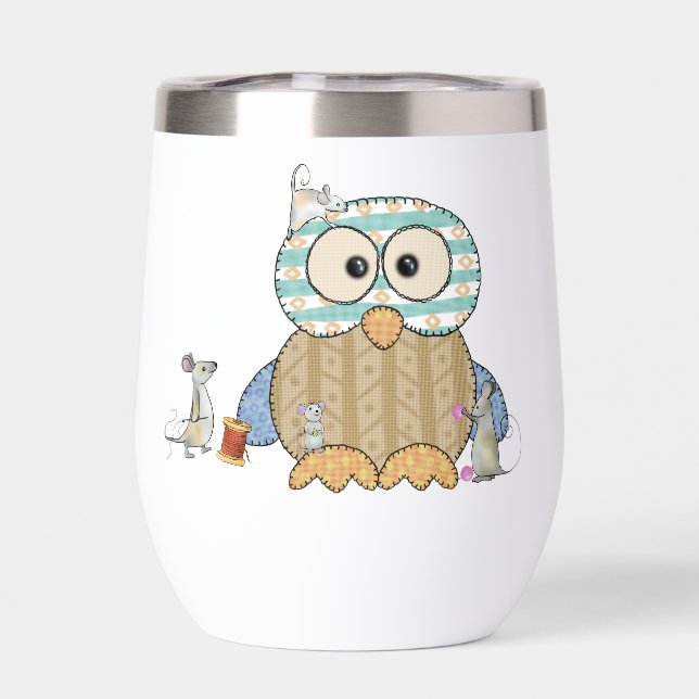 Mäuse nähen Eule (Rückseite)