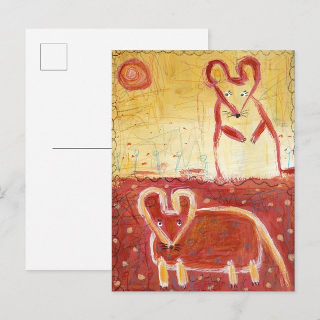 Mäuse Postkarte (Vorne/Hinten)