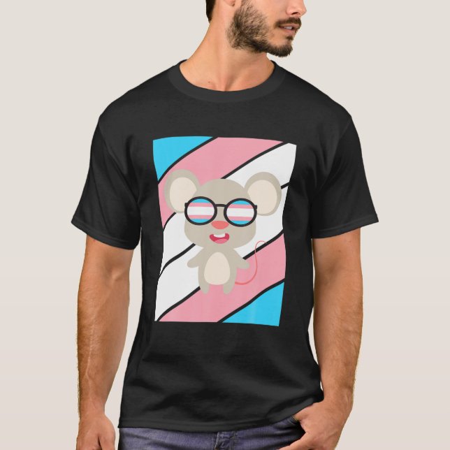 Mäuse Pride Transgender Flag LGBTQ Stolz Alleinsto T-Shirt (Vorderseite)