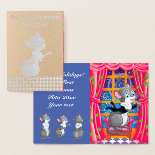 Mäuse spielen ein Konzert Folienkarte