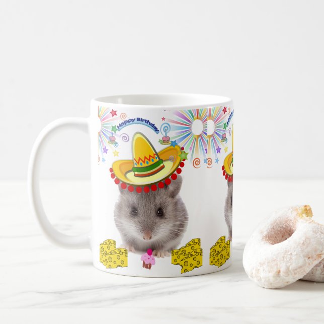 Mäuse Tasse Happy Birthday Tasse (Mit Donut)