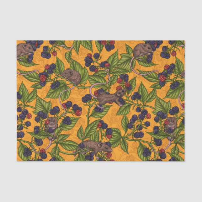 Mäuse und BlackBerry auf gelb Seidenpapier (Vorderseite)