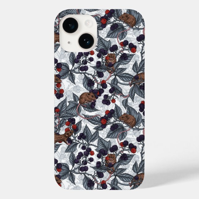 Mäuse und BlackBerry auf weiß Case-Mate iPhone Hülle (Rückseite)